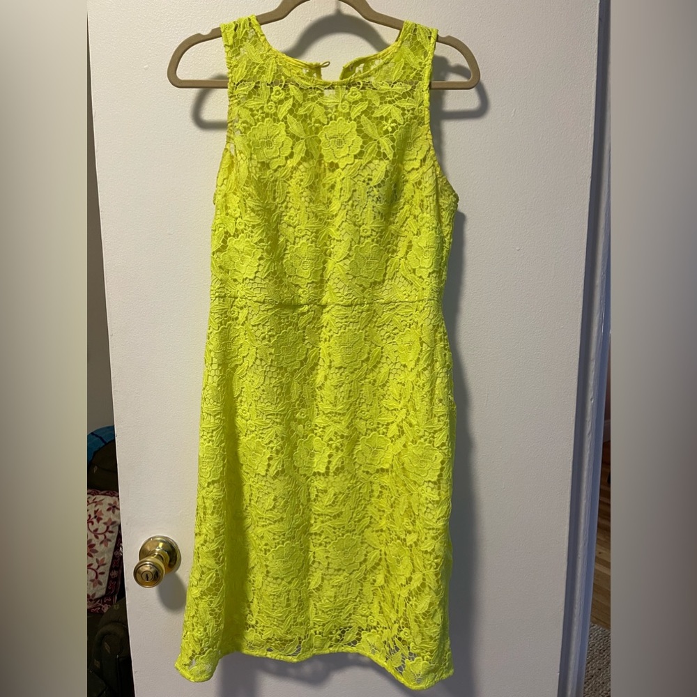 J Crew Lace Party Dress - Neon yellow!!